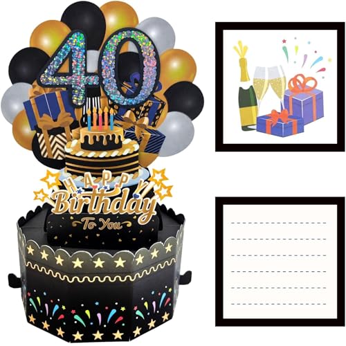 JanYoo 3D Pop Up Karte 40.Geburtstagskarte, Happy Birthday Geburtstag Karte Grußkarte Cards Mit Umschlägen und Karten für Frau Mann Familie und Freunden Romantik Kreative Geburtstagsgeschenk JanYoo 3D Pop Up Karte 40.Geburtstagskarte, Happy Birthday Geburtstag Karte Grußkarte Cards Mit Umschlägen und Karten für Frau Mann Familie und Freunden Romantik Kreative Geburtstagsgeschenk von JanYoo