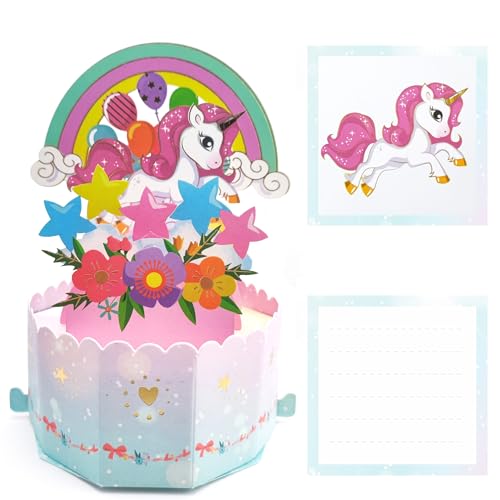JanYoo 3D Pop Up Karte Geburtstagskarte Einhorn Grußkarten, Happy Birthday Geburtstag Karte Grußkarte Cards Mit Umschlägen und Karten für Junge Mädchen Familie und Freunden Geburtstagsgeschenk JanYoo 3D Pop Up Karte Geburtstagskarte Einhorn Grußkarten, Happy Birthday Geburtstag Karte Grußkarte Cards Mit Umschlägen und Karten für Junge Mädchen Familie und Freunden Geburtstagsgeschenk von JanYoo