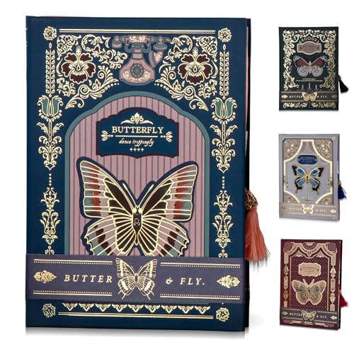 JanYoo Notizbuch A5, 224 Seiten Lined Vintage Journal Notebook Reisetagebuch,Notizheft mit Lesezeichen für Männer, Frauen, Schule, Büro, Künstler Schreiben (Blau) von JanYoo