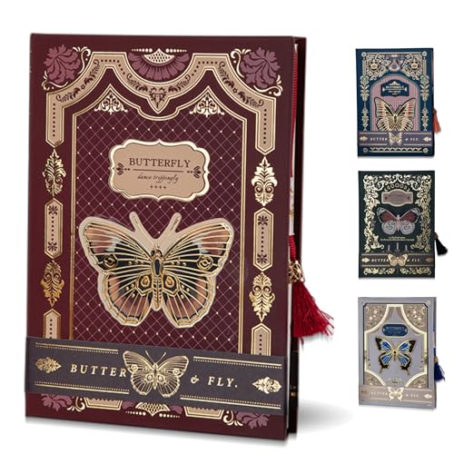 JanYoo Notizbuch A5, 224 Seiten Lined Vintage Journal Notebook Reisetagebuch,Notizheft mit Lesezeichen für Männer, Frauen, Schule, Büro, Künstler Schreiben (Rot) von JanYoo