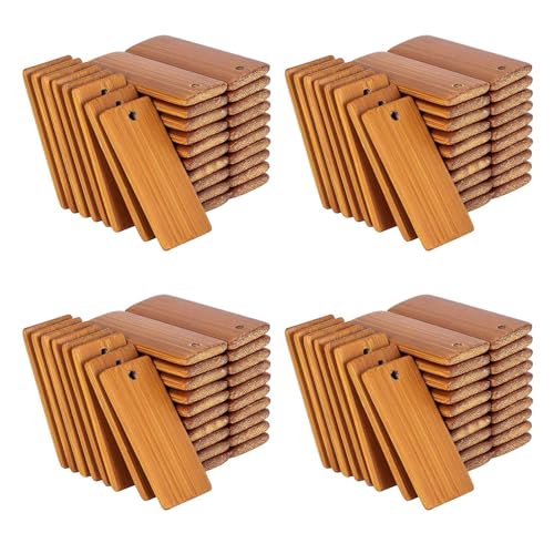Janasiba 400 Stück 45 x 20 mm rechteckig aus für Schlüsselanhänger Bambus Schlüsselanhänger aus unvollendet Janasiba 400 Stück 45 x 20 mm rechteckig aus für Schlüsselanhänger Bambus Schlüsselanhänger aus unvollendet von Janasiba