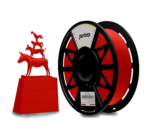 JANBEX Pla Filament 1.75 mm | 1kg Spule in Rot | für 3D Drucker oder Stift | 3D-Drucker Zubehör | 1,75 mm Filament auf der Rolle | Druck Filamentum | Printer von Janbex