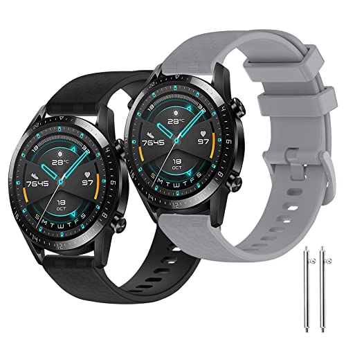 JangBe Armband Kompatibel mit Huawei Watch GT 2 46mm/GT2 Pro/GT 46mm/GT2e/GT Runner/GT 3/GT 3 Pro 46mm/Galaxy Watch 3 45mm/Gear S3 Frontier/Classic/Galaxy Watch 46mm, 22mm Silikon Ersatz Uhrenarmband von JangBe