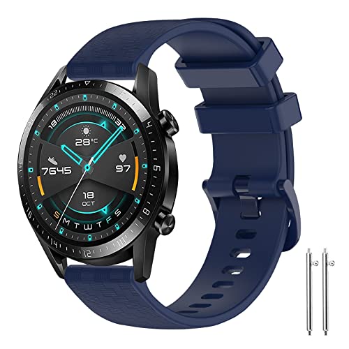 JangBe Armband Kompatibel mit Huawei Watch GT 2 46mm/GT2 Pro/GT 46mm/GT2e/GT Runner/GT 3/GT 3 Pro 46mm/Galaxy Watch 3 45mm/Gear S3 Frontier/Classic/Galaxy Watch 46mm, 22mm Silikon Ersatz Uhrenarmband von JangBe