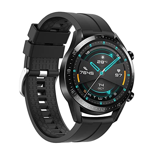 JangBe Armband für Huawei Watch GT 2 46mm/Huawei Watch GT/Huawei Watch GT Active/Huawei Watch GT 2 Pro/Huawei Watch GT 2e/Huawei Watch GT3/Huawei Watch 3 Pro, 22mm Silikon Quick-Fit Ersatz Armbänder von JangBe