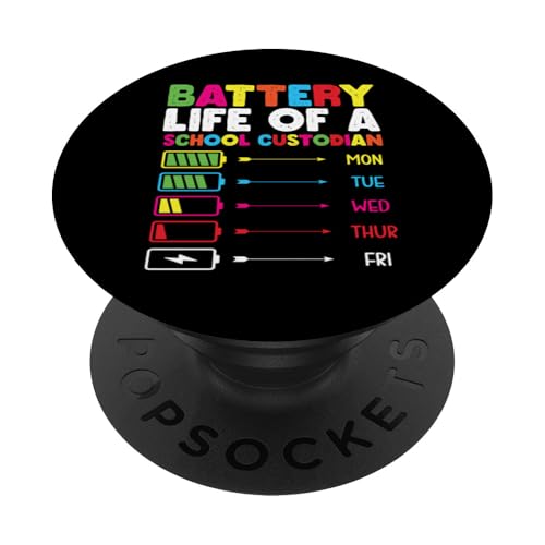 Batterielebensdauer einer Schule Custodian Hausmeister Wertschätzung niedlich PopSockets Klebender PopGrip Batterielebensdauer einer Schule Custodian Hausmeister Wertschätzung niedlich PopSockets Klebender PopGrip von Janitor Appreciation Funny Back To School Design