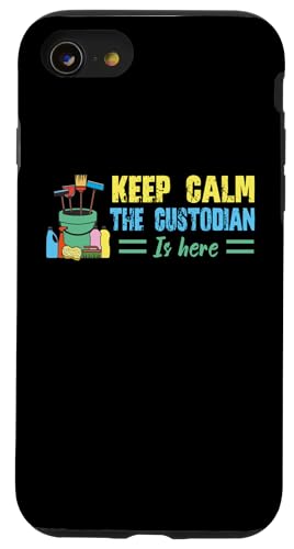 Bleib ruhig Der Hausmeister ist da Lustige Wertschätzung des Hausmeisters Hülle für iPhone SE (2020) / 7 / 8 von Janitor Appreciation Funny Back To School Design