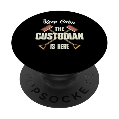 Bleib ruhig Der Hausmeister ist da Lustige Wertschätzung des Hausmeisters PopSockets Klebender PopGrip von Janitor Appreciation Funny Back To School Design