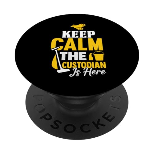 Bleib ruhig Der Hausmeister ist da Lustige Wertschätzung des Hausmeisters PopSockets Klebender PopGrip von Janitor Appreciation Funny Back To School Design