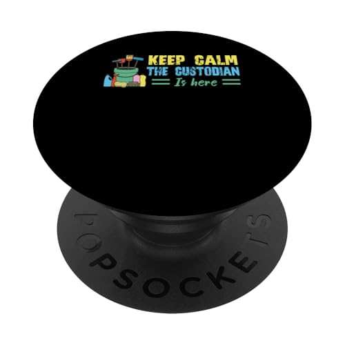 Bleib ruhig Der Hausmeister ist da Lustige Wertschätzung des Hausmeisters PopSockets Klebender PopGrip von Janitor Appreciation Funny Back To School Design