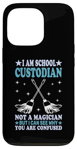 Ich bin Schulwärter, kein Zauberer, Hausmeister, Wertschätzung Hülle für iPhone 13 Pro von Janitor Appreciation Funny Back To School Design