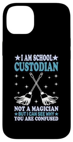 Ich bin Schulwärter, kein Zauberer, Hausmeister, Wertschätzung Hülle für iPhone 14 Plus von Janitor Appreciation Funny Back To School Design