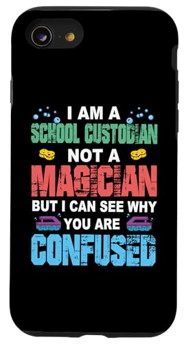 Ich bin Schulwärter, kein Zauberer, Hausmeister, Wertschätzung Hülle für iPhone SE (2020) / 7 / 8 von Janitor Appreciation Funny Back To School Design
