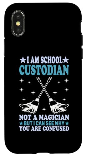 Ich bin Schulwärter, kein Zauberer, Hausmeister, Wertschätzung Hülle für iPhone X/XS von Janitor Appreciation Funny Back To School Design