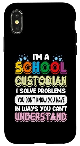 Ich bin Schulwärter Ich löse Probleme, Wertschätzung des Hausmeisters Hülle für iPhone X/XS Ich bin Schulwärter Ich löse Probleme, Wertschätzung des Hausmeisters Hülle für iPhone X/XS von Janitor Appreciation Funny Back To School Design