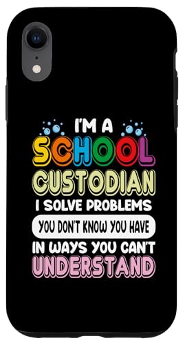 Ich bin Schulwärter Ich löse Probleme, Wertschätzung des Hausmeisters Hülle für iPhone XR Ich bin Schulwärter Ich löse Probleme, Wertschätzung des Hausmeisters Hülle für iPhone XR von Janitor Appreciation Funny Back To School Design