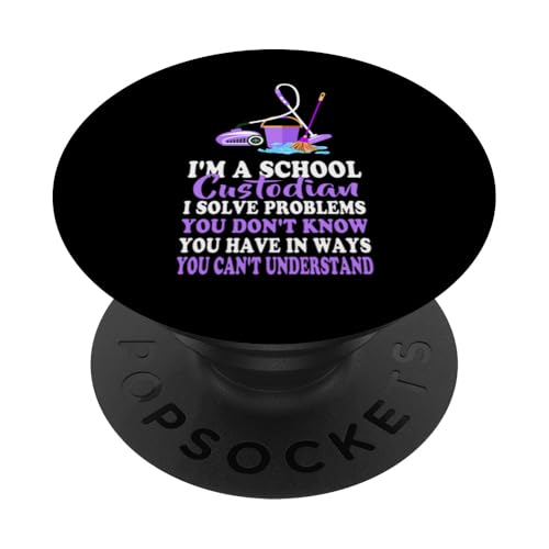 Ich bin Schulwärter Ich löse Probleme, Wertschätzung des Hausmeisters PopSockets Klebender PopGrip Ich bin Schulwärter Ich löse Probleme, Wertschätzung des Hausmeisters PopSockets Klebender PopGrip von Janitor Appreciation Funny Back To School Design