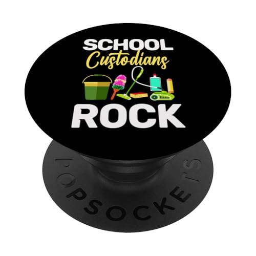 School Custodians Rock Back To School – Hausmeisterschätzung PopSockets Klebender PopGrip von Janitor Appreciation Funny Back To School Design