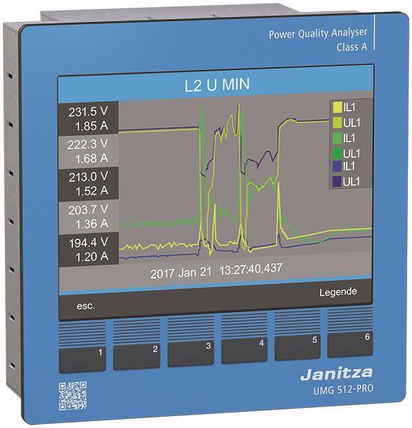 Janitza UMG512-PRO Uh=95V-240V AC (UL) Kl.A Analysator m.RCM 5217011 von Janitza electronics GmbH