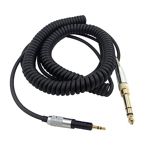 Janjunsi Kopfhörer Kabel Gespultes Audiokabel Kompatibel mit Audio-Technica ATH-M50X M40X M70X - Verlängerungs Schnur mit 6.35MM Adapter, 2.5MM auf 3.5MM Stecker von Janjunsi