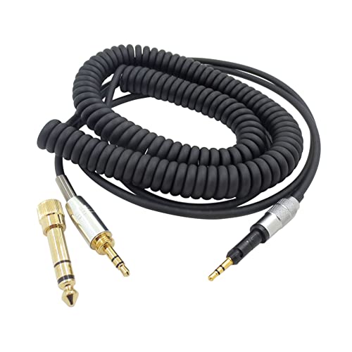 Janjunsi Kopfhörer Kabel Gespultes Audiokabel Kompatibel mit Sennheiser HD6DJ/HD6/HD7/HD8/HD598/HD595 - Verlängerungs Schnur mit 6.35MM Adapter, 2.5MM auf 3.5MM Stecker von Janjunsi