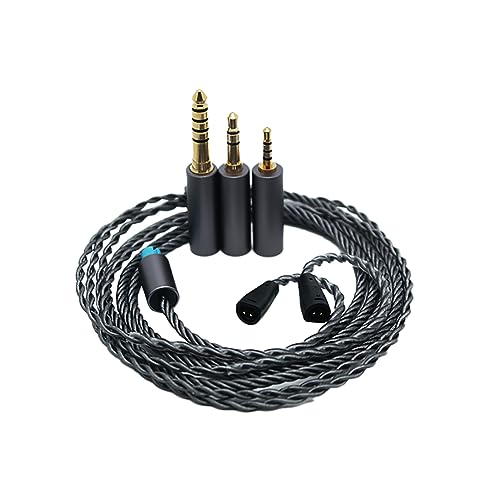 Janjunsi Kopfhörer Upgrade Audio Kabel Ersatzkabel Kompatibel mit Sennheiser IE8/IE8i/IE80-3 in 1 Stecker mit 2.5mm/3.5mm/4.4mm Stecker von Janjunsi