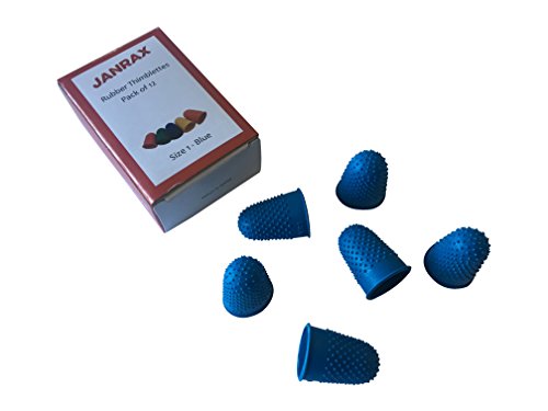 12 Stück blau Nr. 1 Gummi Fingerhüte – Medium Fingerhut Finger Cones von Janrax