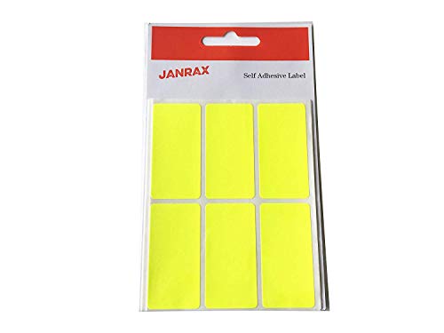 24 Stück fluoreszierende Etiketten gelb rechteckig, 25 x 50 mm – selbstklebend Aufkleber von Janrax