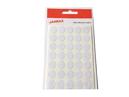 280 Stück selbstklebend weiß 13 mm rund Etiketten – Aufkleber von Janrax