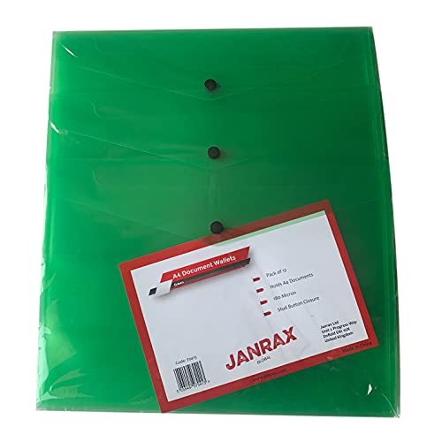 Janrax Dokumentenmappen, A4, Grün, 36 Stück von Janrax