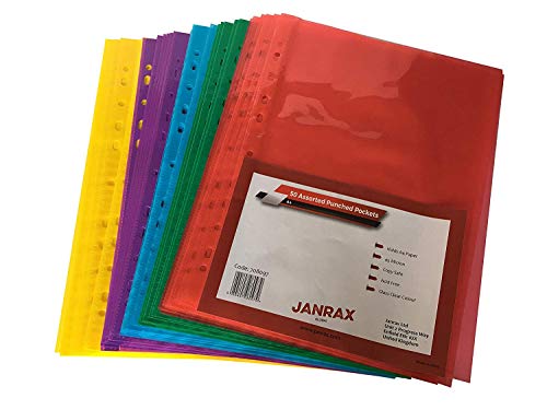 Janrax Klarsichthüllen, gelocht, A4, 50 Stück von Janrax