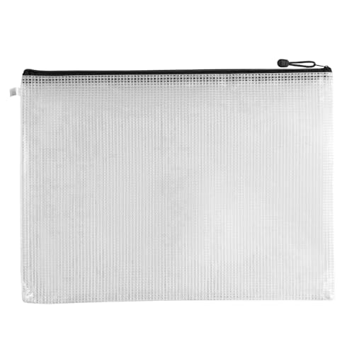 Janrax Packung mit 12 A5 Schwarz Zip Strong Mesh-Taschen - Tough wasserdichte Lagerung von Janrax
