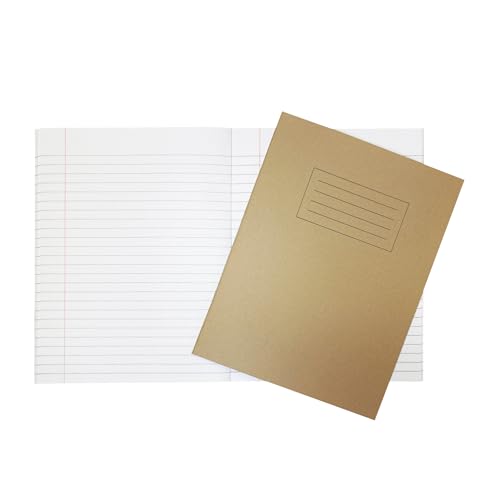 Janrax Schulhefte, 22,9 x 17,8 cm, 80 Seiten, fein liniert, mit Rand, WF-Papier mit 225 g/m² Manila-Einband, 10 Stück von Janrax