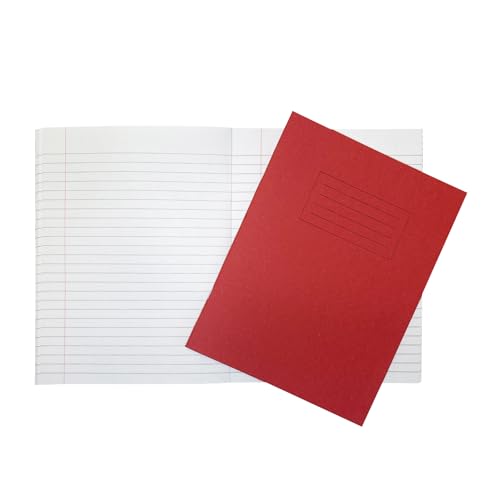 Janrax Schulhefte, 22,9 x 17,8 cm, rot, 80 Seiten, fein liniert, mit Rand, WF-Papier mit 225 g/m² Manila-Einband, 10 Stück Janrax Schulhefte, 22,9 x 17,8 cm, rot, 80 Seiten, fein liniert, mit Rand, WF-Papier mit 225 g/m² Manila-Einband, 10 Stück von Janrax