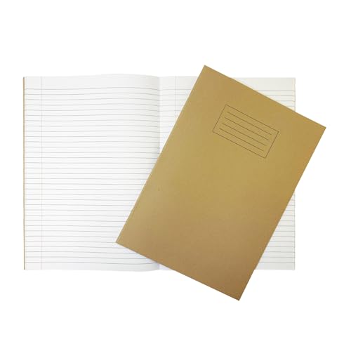 Janrax Schulhefte, A4, 80 Seiten, fein liniert, mit Rand, WF-Papier mit 225 g/m² Manila-Einband, 50 Stück von Janrax