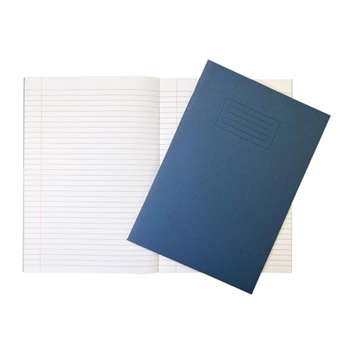 Janrax Schulhefte, A4, 80 Seiten, fein liniert, mit Rand, WF-Papier mit 225 g/m² Manila-Einband, Dunkelblau, 50 Stück Janrax Schulhefte, A4, 80 Seiten, fein liniert, mit Rand, WF-Papier mit 225 g/m² Manila-Einband, Dunkelblau, 50 Stück von Janrax