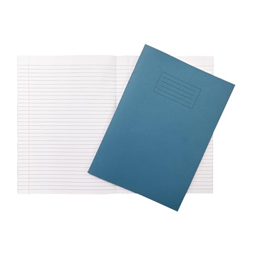 Janrax Schulhefte, A4, 80 Seiten, fein liniert, mit Rand, WF-Papier mit 225 g/m² Manila-Einband, Hellblau, 50 Stück von Janrax