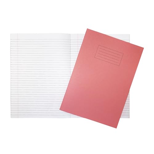 Janrax Schulhefte, A4, 80 Seiten, fein liniert, mit Rand, WF-Papier mit 225 g/m² Manila-Einband, Rosa, 10 Stück von Janrax