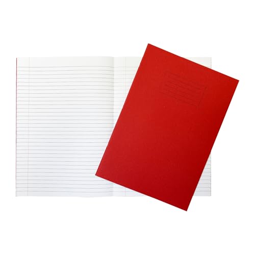 Janrax Schulhefte, A4, 80 Seiten, fein liniert, mit Rand, WF-Papier mit 225 g/m² Manila-Einband, Rot, 50 Stück Janrax Schulhefte, A4, 80 Seiten, fein liniert, mit Rand, WF-Papier mit 225 g/m² Manila-Einband, Rot, 50 Stück von Janrax