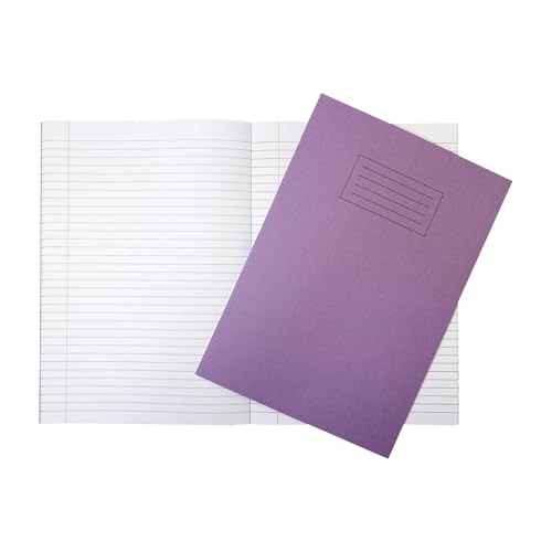 Janrax Schulhefte, A4, 80 Seiten, fein liniert, mit Rand, WF-Papier mit 225 g/m² Manila-Einband, Violett, 10 Stück Janrax Schulhefte, A4, 80 Seiten, fein liniert, mit Rand, WF-Papier mit 225 g/m² Manila-Einband, Violett, 10 Stück von Janrax