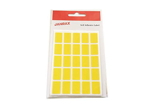 Selbstklebende Aufkleber, rechteckig, 12 x 18 mm, Gelb, 125 Stück von Janrax
