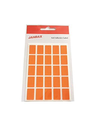 Selbstklebende Etiketten, rechteckig, 12 x 18 mm, Orange, 125 Stück von Janrax