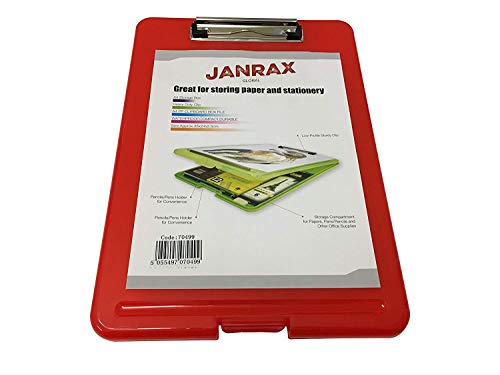 janrax A4, rot Klemmbrett Box Datei – Storage Abheften Fall von Janrax