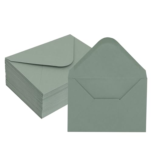 A7 Briefumschläge, salbeigrün, 120 g/m² dickes Papier, blanko, Größe 13 x 18 cm, 50 Stück, für Grußkarten, Einladungen, Hochzeiten, personalisierte Geschenke, Ankündigungen, Fotos A7 Briefumschläge, salbeigrün, 120 g/m² dickes Papier, blanko, Größe 13 x 18 cm, 50 Stück, für Grußkarten, Einladungen, Hochzeiten, personalisierte Geschenke, Ankündigungen, Fotos von Janvale