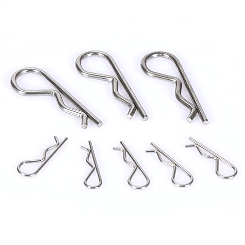 20 Stück Splin-Sortimentskit, R Clips Heavy Duty Verzinkte Haarnadel, Federverschluss-Sortimentskit, Anhängerkupplungsstifte, Clips, Splinte, Clip für Anhängerkupplung, mehrere Größen M1-M3 von Janzoom