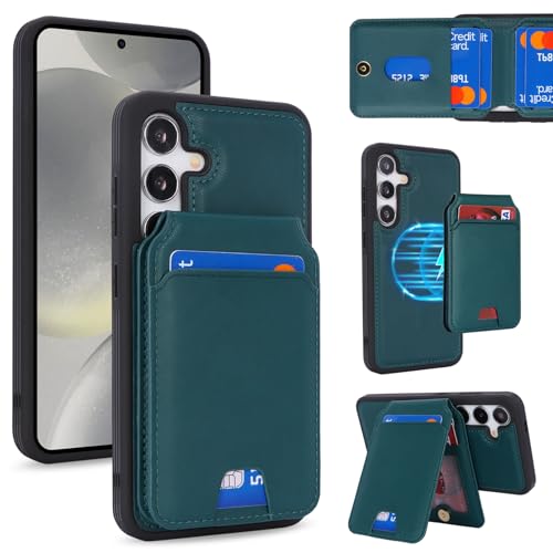 Jaorty Schutzhülle für Samsung Galaxy S24 mit Kartenhalter, Samsung S24 Magsafe-Handyhülle für Damen und Herren, abnehmbare Kartenfächer, schlanke Brieftaschen-Schutzhülle für Galaxy S24 5G 6,2 Zoll von Jaorty