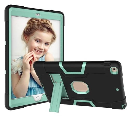Jaorty iPad 10.2 2020/2019 Hülle, 8.,7. Generation, 3-in-1 Hybrid [weich und hart] Strapazierfähige robuste Standabdeckung stoßfest rutschfeste Schutzhüllen für iPad 10.2 Zoll 2019/2020, schwarz/grün von Jaorty