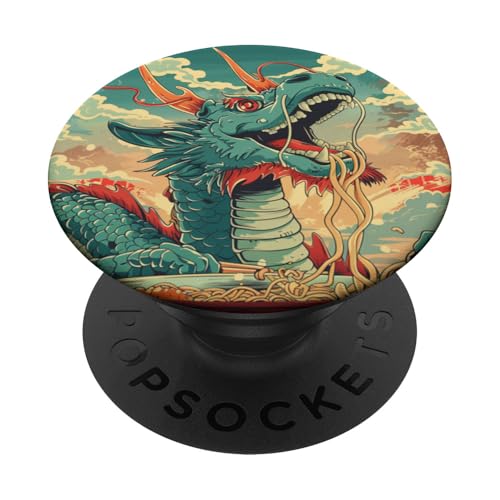 Drache isst Nudelsuppe, Japan, Ramen PopSockets Klebender PopGrip Drache isst Nudelsuppe, Japan, Ramen PopSockets Klebender PopGrip von Japan und Ramen