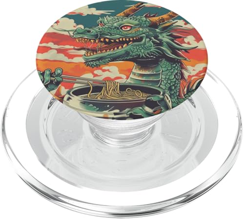 Drache isst Nudelsuppe, Japan, Ramen PopSockets PopGrip für MagSafe von Japan und Ramen