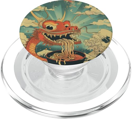 Drache isst Nudelsuppe, Japan, Ramen PopSockets PopGrip für MagSafe Drache isst Nudelsuppe, Japan, Ramen PopSockets PopGrip für MagSafe von Japan und Ramen
